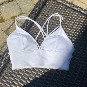 White Lululemon Strappy Sports Bra